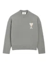 Ami Alexandre Mattiussi Grey Alpaca Ami De Coeur Crewneck Sweater Grey In Gray