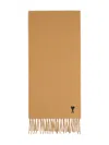 Ami Alexandre Mattiussi Rich Brown Wool Scarf With Soft Texture In Neutral