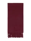 Ami Alexandre Mattiussi Ami De Coeur Wool Scarf In Burgundy