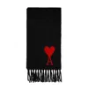 Ami Alexandre Mattiussi Ami De Coeur Wool Scarf In Red
