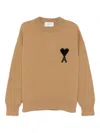 Ami Alexandre Mattiussi Ami Paris Ami Paris De Coeur Wool Sweater In Brown