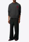 Ami Alexandre Mattiussi Pull Col Rond Ami Paris De Coeur In Gray