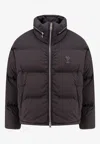 Ami Alexandre Mattiussi Ami De Coeur Logo Puffer Jacket In Black