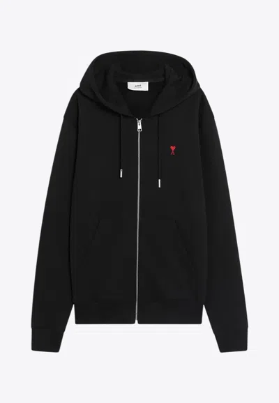 AMI ALEXANDRE MATTIUSSI AMI DE COEUR ZIP-UP HOODED SWEATSHIRT