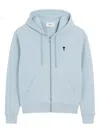 Ami Alexandre Mattiussi Ami Paris Ami Paris De Coeur Cotton Hoodie In Blue