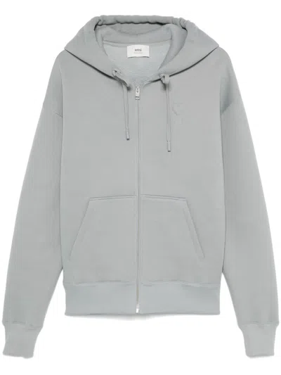 Ami Alexandre Mattiussi Ami De Coeur Zip-up Hoodie In Blue