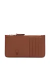 Ami Alexandre Mattiussi Ami De Coeur Zipped Card Holder In Brown