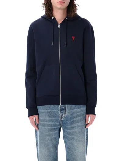 AMI ALEXANDRE MATTIUSSI AMI DE COEUR ZIPPED HOODIE