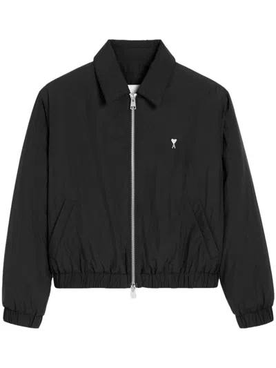 Ami Alexandre Mattiussi Ami Ami De Coeur Zipped Jacket In Black