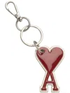 Ami Alexandre Mattiussi Ami De Coeur-shaped Keyring In Red
