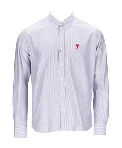 Ami Alexandre Mattiussi Ami De Couer Striped Shirt In White