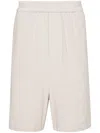 Ami Alexandre Mattiussi Ami Paris Cotton Crepe Bermuda Shorts In Neutral