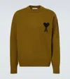 Ami Alexandre Mattiussi Ami De Caur Virgin Wool Sweater In Green