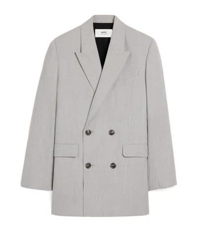Ami Alexandre Mattiussi Ami Double-breasted Buttoned Blazer In Gray
