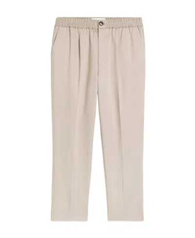 Ami Alexandre Mattiussi Ami Elastic Waist Straight Leg Trousers In Nude