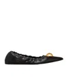 Ami Alexandre Mattiussi Ami Embellished Pointed Toe Ballerinas In Black