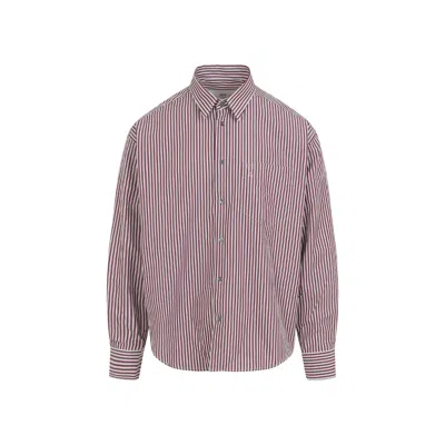 Ami Alexandre Mattiussi Ami Embossed Adc Boxy Shirt Men In Red