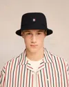Ami Alexandre Mattiussi Ami Embroidered Bucket Hat Black In Black