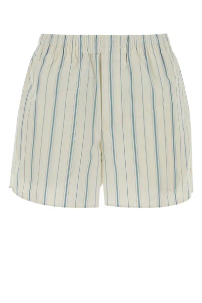 Ami Alexandre Mattiussi Ami Paris Embroidered Poplin Bermuda Shorts In Green