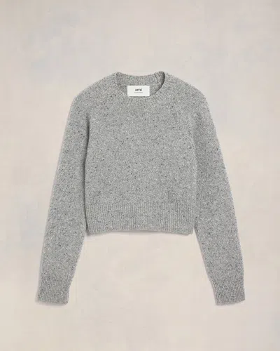 Ami Alexandre Mattiussi Ami Embroidery Crewneck Sweater Grey For Men In Gray