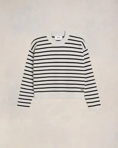 Ami Alexandre Mattiussi Horizontal-stripe Jumper In White