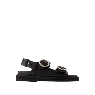 Ami Alexandre Mattiussi Ami Fussbet Sandals - Leather - Black