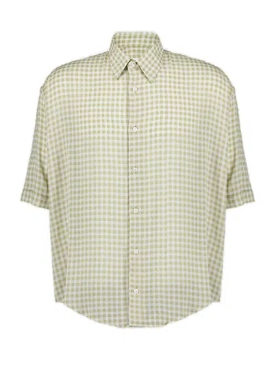 Ami Alexandre Mattiussi Ami Gingham Short-sleeve Shirt In Green
