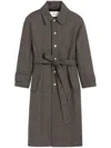Ami Alexandre Mattiussi Wool-cotton Blended Large-profile Belted Coat In Grey