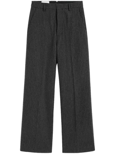 AMI ALEXANDRE MATTIUSSI AMI GREY PINSTRIPED TAILORED TROUSERS