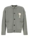 Ami Alexandre Mattiussi Ami Paris Grey Wool Cardigan Ami De Coeur Men In Gray