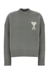 Ami Alexandre Mattiussi Ami Grey Stretch Alpaca Blend Sweater In Gray