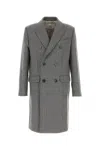 Ami Alexandre Mattiussi Double-breasted Herringbone Virgin Wool-blend Coat In Gray