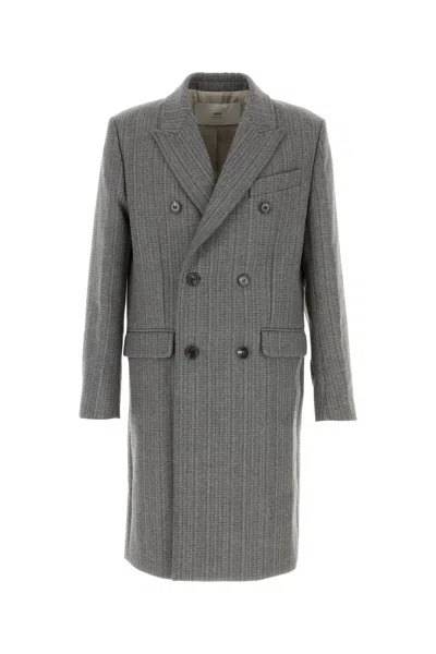 AMI ALEXANDRE MATTIUSSI AMI GREY WOOL BLEND COAT
