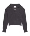 Ami Alexandre Mattiussi Ami Half-zipped Knitted Sweater In Black