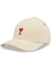 Ami Alexandre Mattiussi Beige Cotton Ami De Coeur Embroidery Cap White In Beige