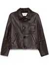 Ami Alexandre Mattiussi Leather Jacket With Chest Patch Pocket