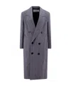 Ami Alexandre Mattiussi Ami Virgin Wool Coat With Herringbone Motif In Gray