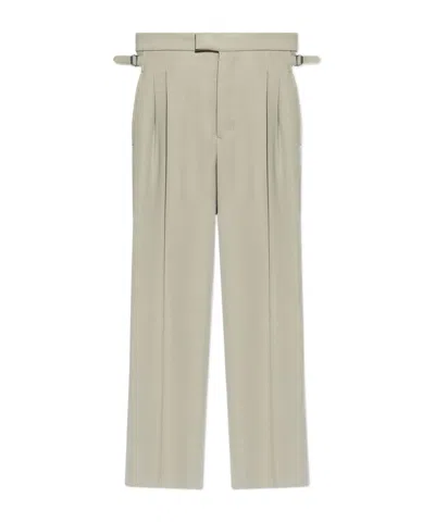 Ami Alexandre Mattiussi Ami High Waisted Straight Leg Pants In Nude
