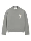 Ami Alexandre Mattiussi Grey Alpaca Ami De Coeur Crewneck Sweater Grey In Gray