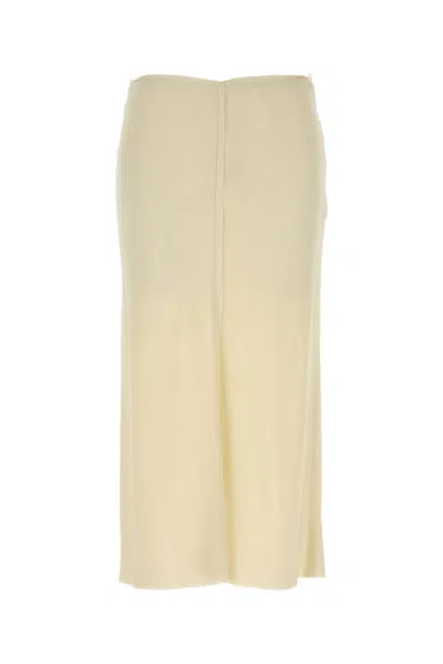 AMI ALEXANDRE MATTIUSSI AMI IVORY STRETCH VISCOSE SKIRT