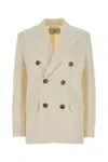 Ami Alexandre Mattiussi Double-breasted Wool Blazer With Peak Lapels And Flap Pockets In White