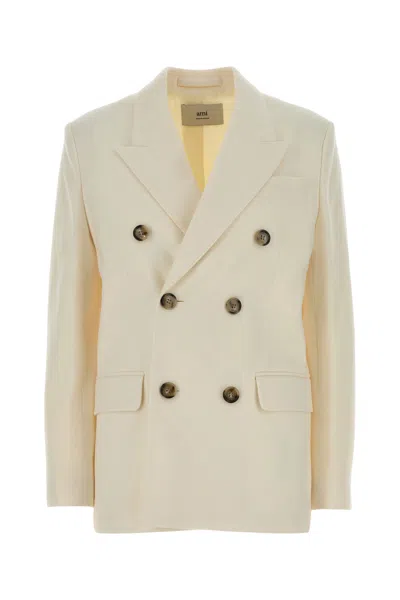 AMI ALEXANDRE MATTIUSSI AMI IVORY WOOL BLAZER