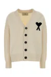 Ami Alexandre Mattiussi Ami Paris Ivory Wool Cardigan In Neutral