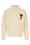 Ami Alexandre Mattiussi Ami Ivory Wool Sweater In Nude