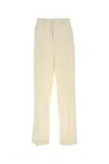 Ami Alexandre Mattiussi Ami Women Ivory Wool Wide-leg Pant In White