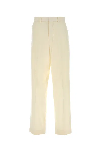 Ami Alexandre Mattiussi Ami Women Ivory Wool Wide-leg Pant In White