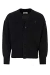 Ami Alexandre Mattiussi Black Cotton Blend Cardigan In Black