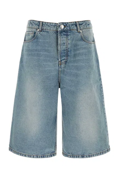 Ami Alexandre Mattiussi Large Fit Bermuda Shorts 14 Bleu Used In Blue