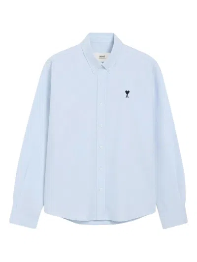 Ami Alexandre Mattiussi Ami Light Blue Cotton Oxford Shirt