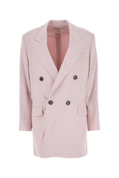AMI ALEXANDRE MATTIUSSI AMI LIGHT PINK WOOL OVERSIZE BLAZER